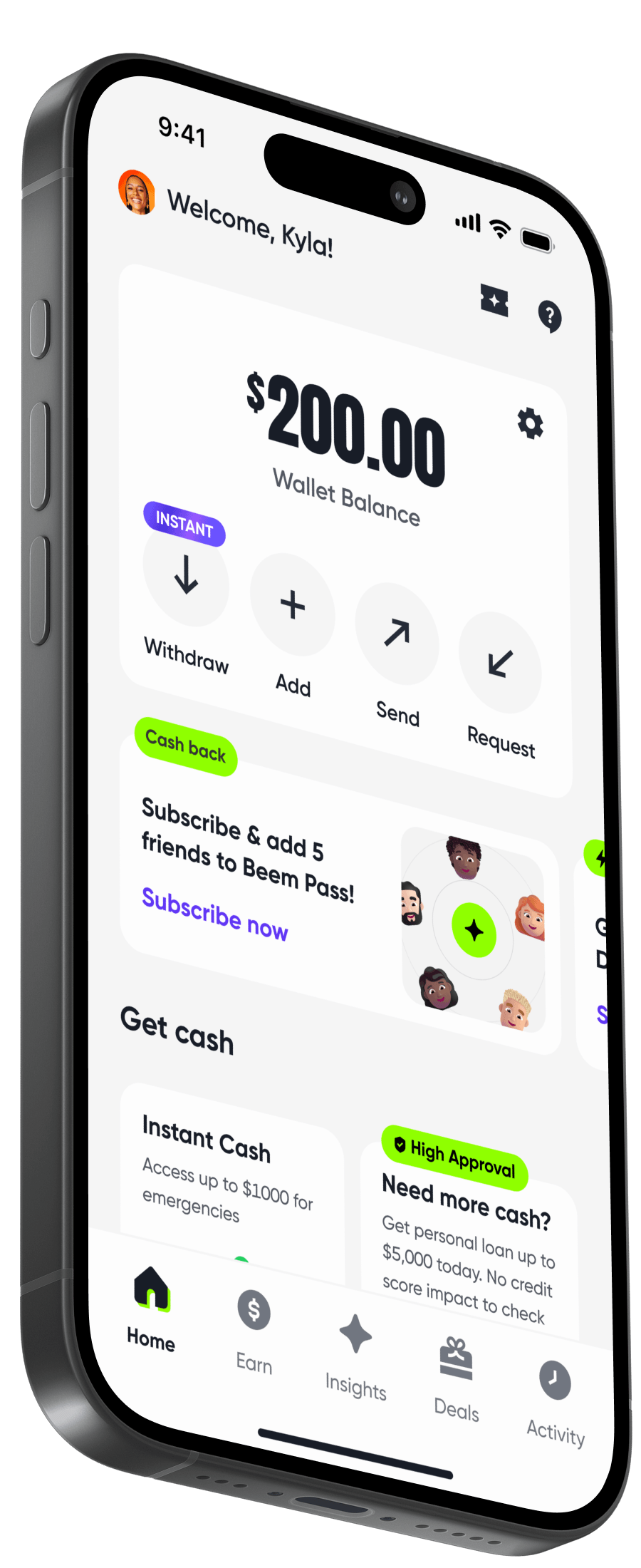 Illustration promoting the Beem financial app